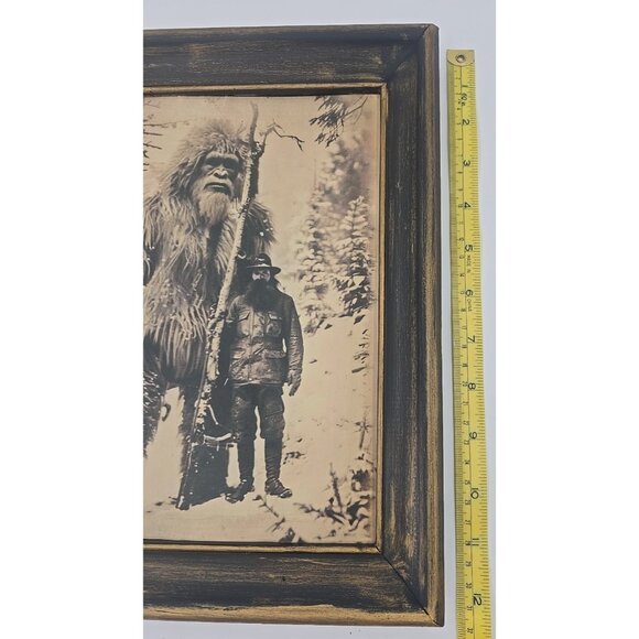 OOAK Framed Print Ephemera Bigfoot Sasquatch Yeti Oddities Curiosity Realistic - Picture 3 of 5